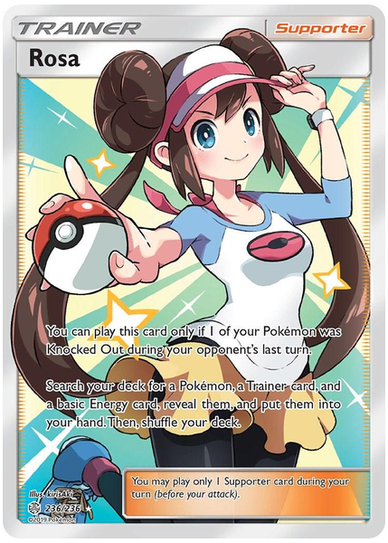 2019 Pokemon Sun & Moon Cosmic Eclipse Full Art/Rosa Base 236/236