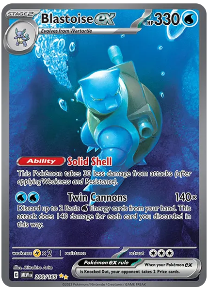 2023 Pokemon Mew EN-151 Blastoise EX Special Illustration Rare 200/165