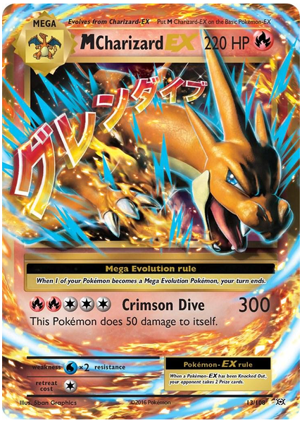 2016 Pokemon XY Evolutions M Charizard EX Base 13/108
