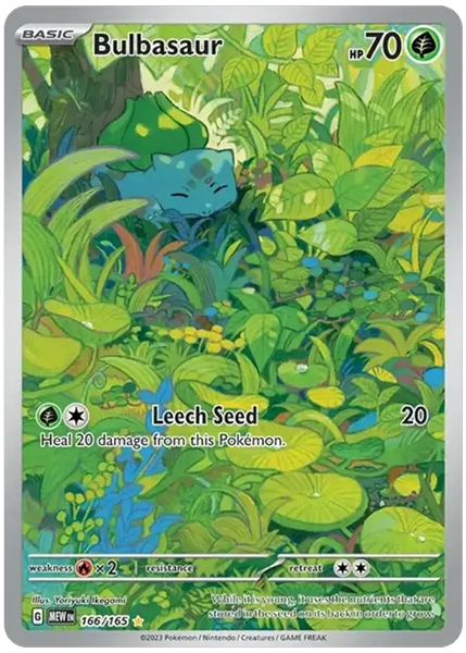 2023 Pokemon Mew EN-151 Bulbasaur Illustration Rare 166/165