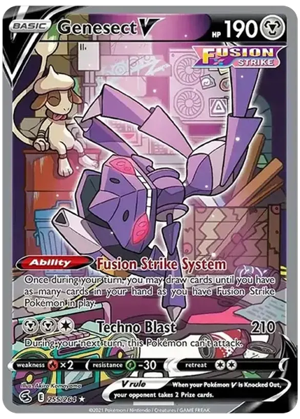 2021 Pokemon Sword & Shield Fusion Strike Full Art/Genesect V Base 255/264