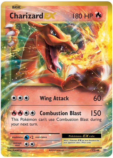 2016 Pokemon XY Evolutions Charizard EX Base 12/108