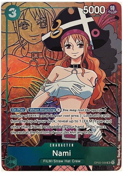 2023 One Piece OP02-Paramount War Nami Alternate Art OP02-036