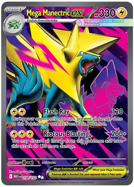 2025 Pokemon Meg EN-Mega Evolution Mega Manectric EX Ultra Rare 158/132
