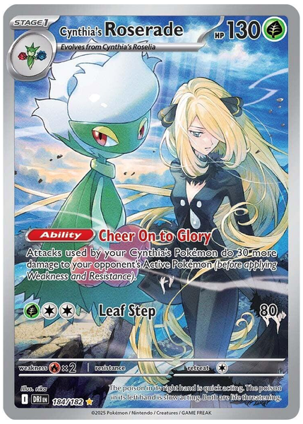2025 Pokemon Dri EN-Destined Rivals Cynthia's Roserade Illustration Rare 184/182