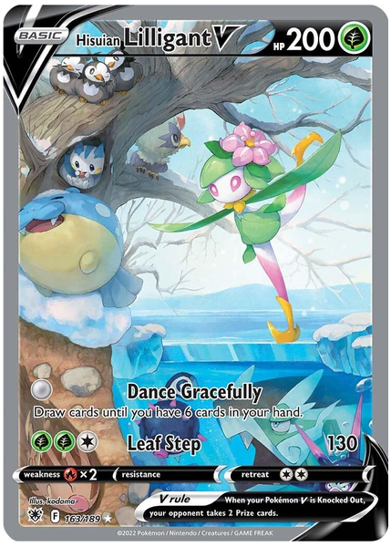 2022 Pokemon Sword & Shield Astral Radiance Full Art/Hisuian Lilligant V Base 163/189