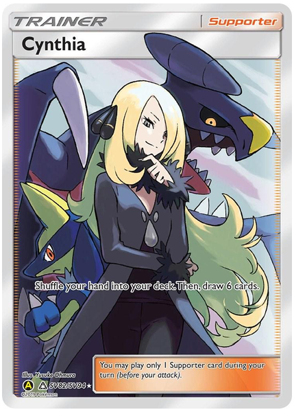 2019 Pokemon Sun & Moon Hidden Fates Full Art/Cynthia Base SV82/SV94