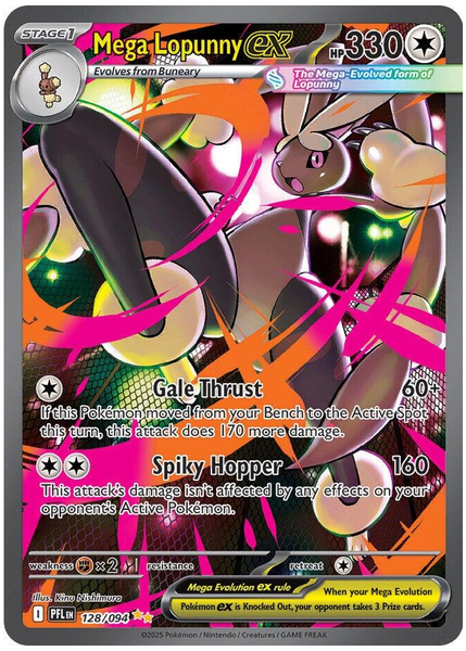 2025 Pokemon Pfl EN-Phantasmal Flames Mega Lopunny EX Special Illustration Rare 128/094