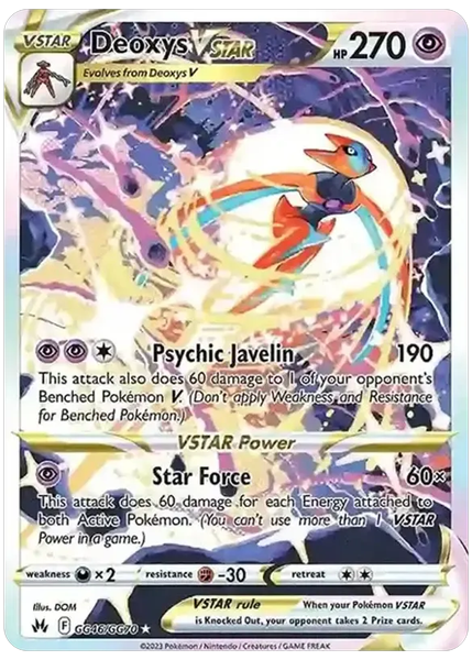 2023 Pokemon Sword and Shield Crown Zenith Full Art/Deoxys Vstar Base GG46/GG70
