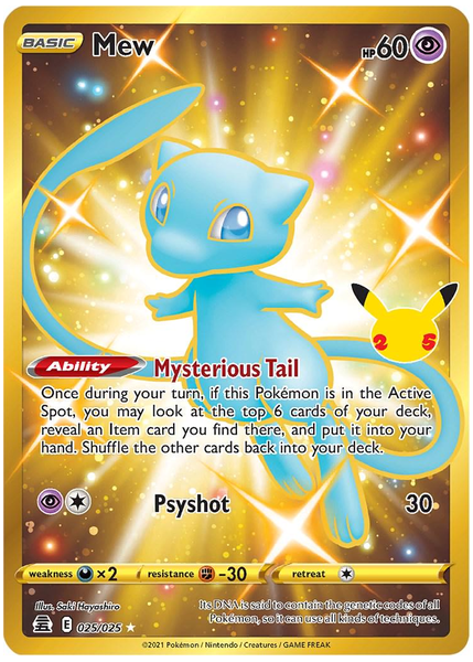 2021 Pokemon Celebrations Full Art/Mew Base 025/025