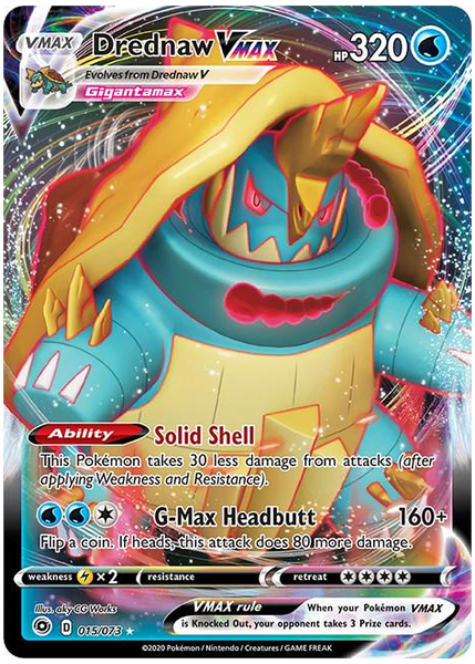 2020 Pokemon Sword & Shield Champion's Path Full Art/Drednaw Vmax Base 015/073