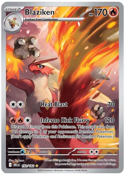 2025 Pokemon Dri EN-Destined Rivals Blaziken Illustration Rare 192/182