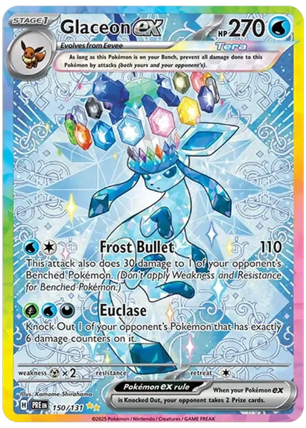 2025 Pokemon Pre EN-Prismatic Evolutions Glaceon EX Special Illustration Rare 150/131