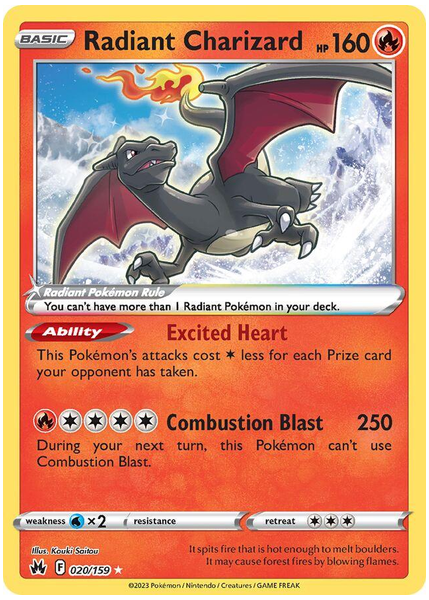 2023 Pokemon Sword and Shield Crown Zenith Radiant Charizard Base 020/159
